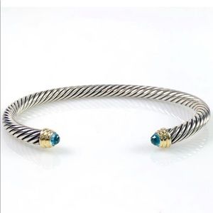 David Yurman blue topaz cable bracelet